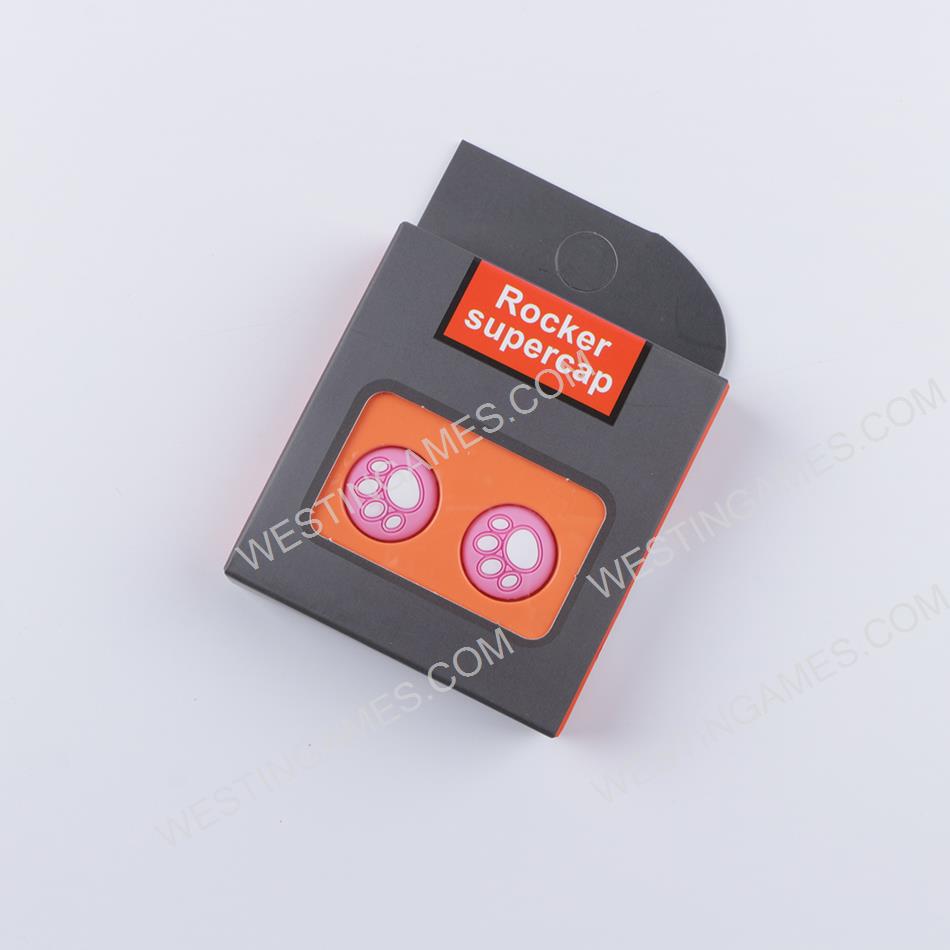 Rocker Supercap Thumb Grips Analog Caps Silicone Rubber For Switch Joy-con - Cat Paw Pink