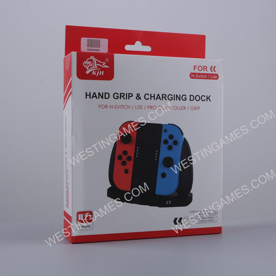 2 in 1 Console Charging Dock and Hand Grip for Switch Pro Console Joycon Hand Grip