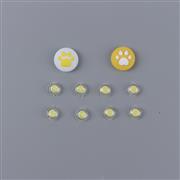 Cut Cat Paw Thumb Grips Analog Caps with lovely D-pad and ABXY Key Button For switch Yellow 02
