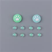 Cut Cat Paw Thumb Grips Analog Caps with lovely D-pad and ABXY Key Button For switch Green 02