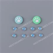Cut Cat Paw Thumb Grips Analog Caps with lovely D-pad and ABXY Key Button For switch Blue 03
