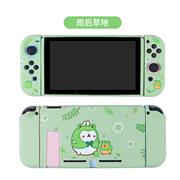 Soft TPU Grip Case and Ergonomic Shock-Absorption Cover for Switch Green Grass