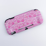 Integrated Soft tpu Handle Grip Cover Case with 6 Aanalog Grips for Switch lite - Pink Kirby