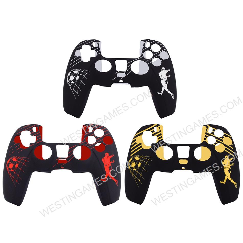 Protective Silicone Case with football Pattern + TPU Cap for ps5 dualsense Controller 3 Colors