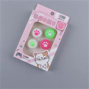 4in1 Cut Cat Paw Thumb Grips Analog Caps Silicone For switch Pro and PS4 Green and Pink