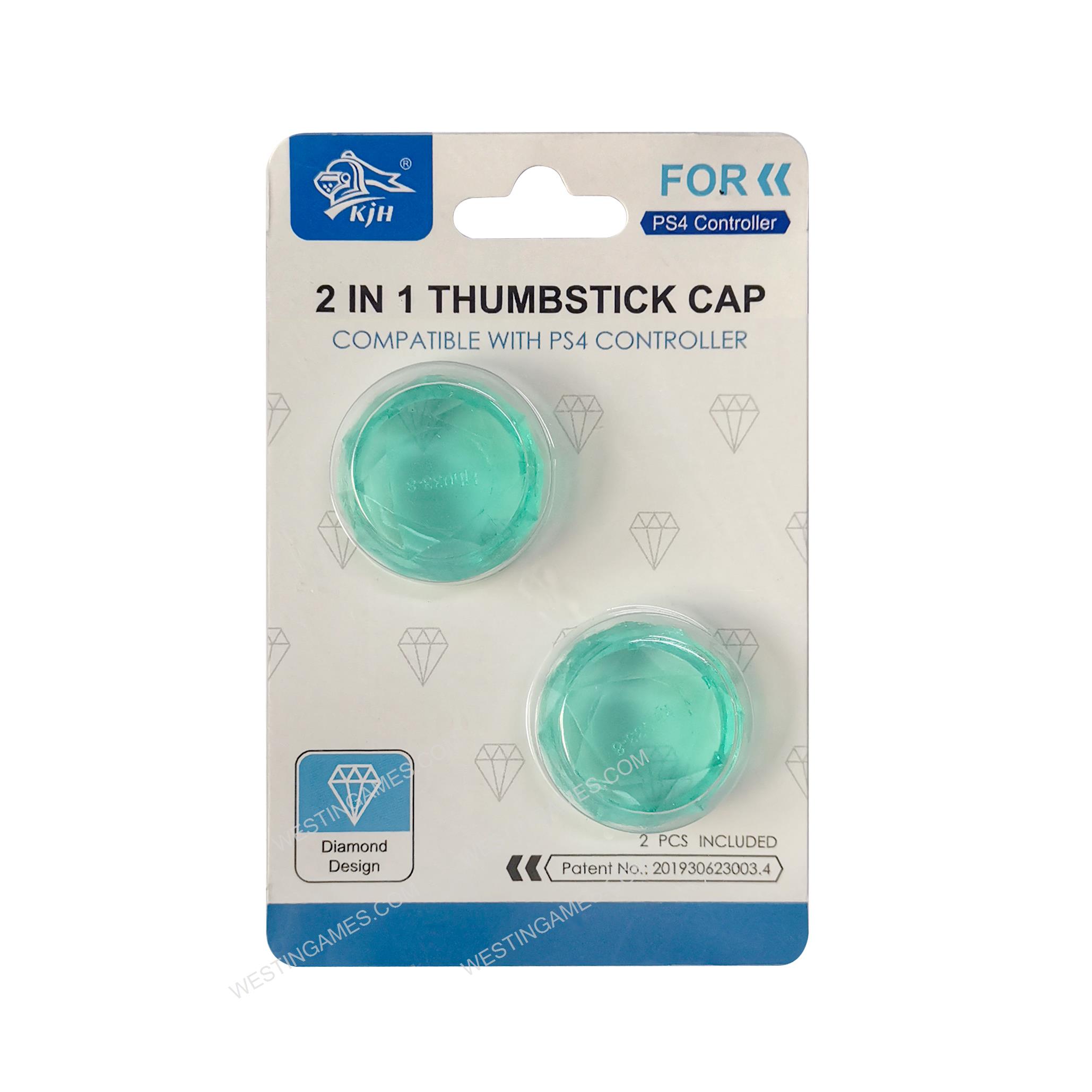 Diamond Shape Thumb Grips Analog Hard Caps for PS5 Controller - Green