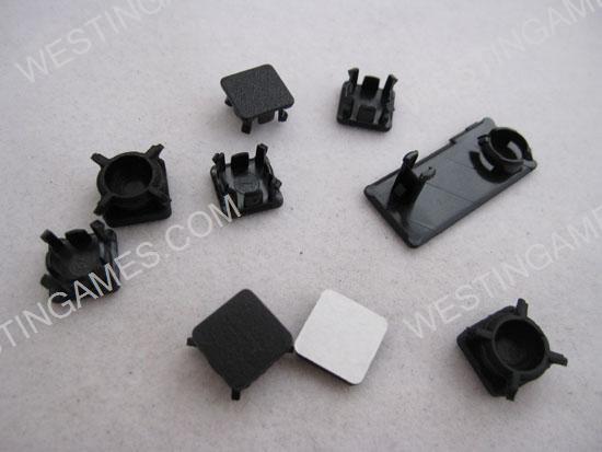 Full Replacement Rubber Feet & Plastics Screws Cap Kit for PS3 Slim Housing Shell - Black (9 Piece)