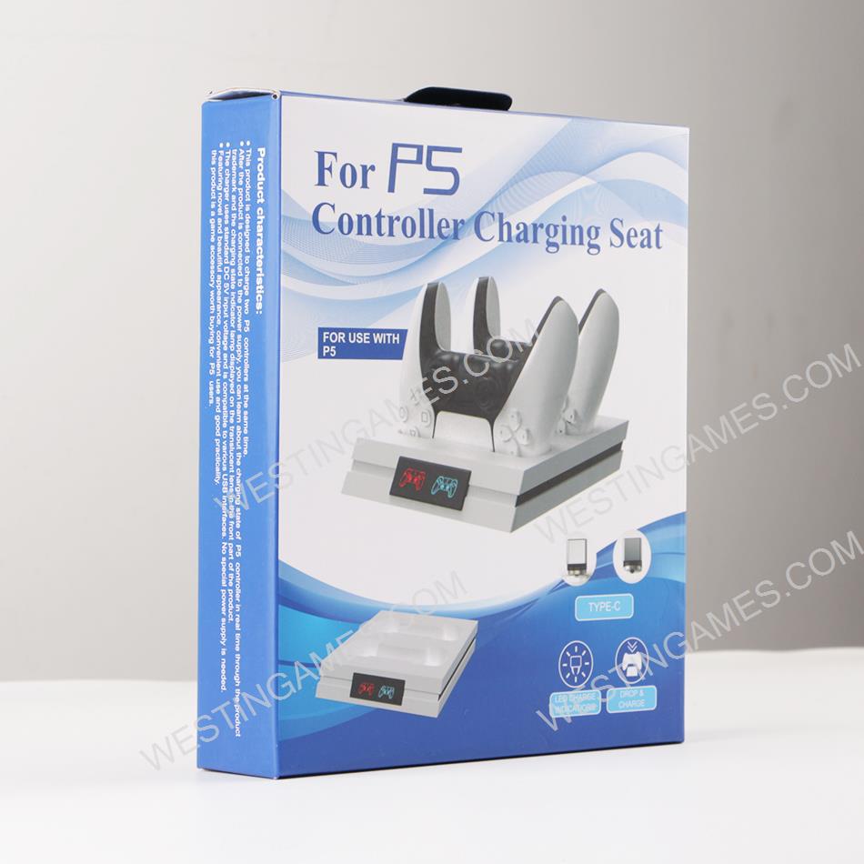 Dual Controller Power Charging Stand with LED Indicator and USB Adapter For ps5 Dualsense Wireless Controller