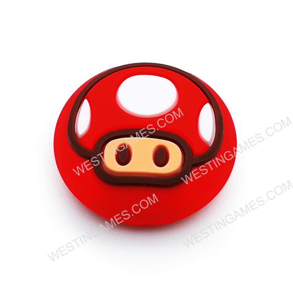 Thumb Grips Analog Capcs Silicone Rubber For PS5 Controller - Toad Red