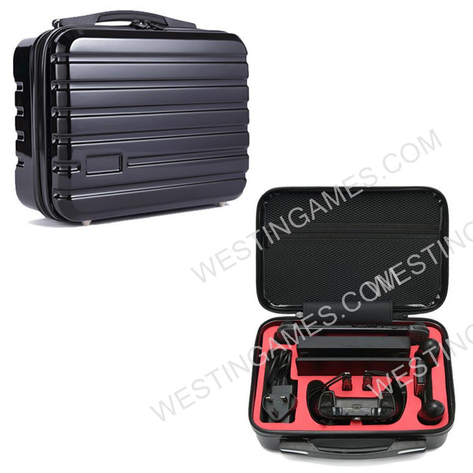 Big Capacity Zipper ABS Hard Carrying Case Storage Bag Suitcase Shell for NS Switch Console - Black