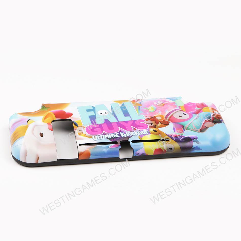 Integrated Soft tpu Handle Grip Cover Case with 6 Aanalog Grips for Switch - Fall Guys