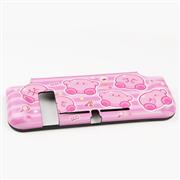 Integrated Soft tpu Handle Grip Cover Case with 6 Aanalog Grips for Switch - Pink Kirby