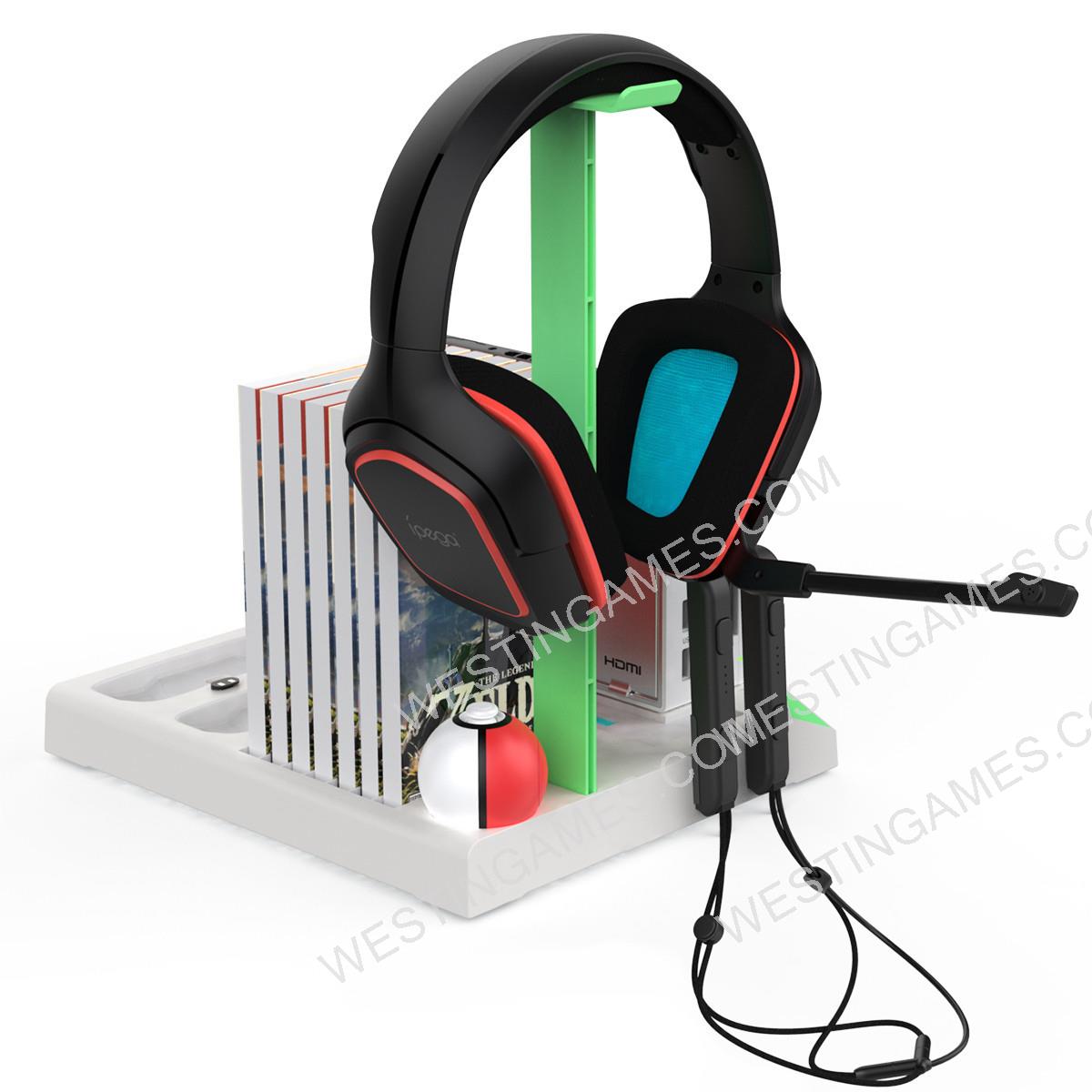 New Multifunctional Cooling Stand with Discs Slot and Controller Charging Adapter for switch - white