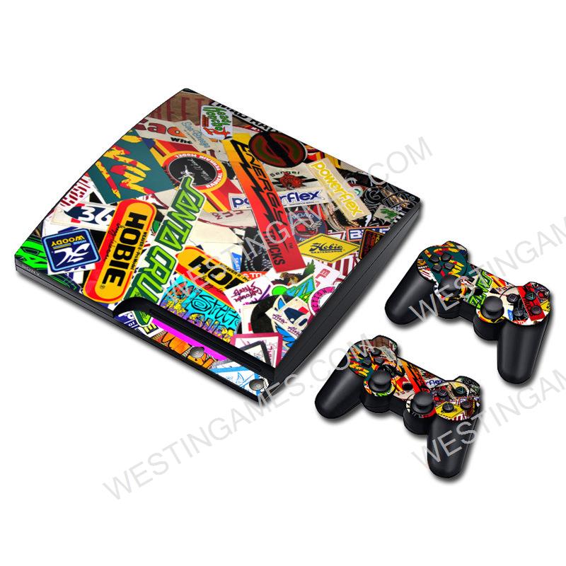 Crystal Epoxy Skin Sticker Colourful for PS3 Slim Console + 2 Controller Skin - 188 Themes 04