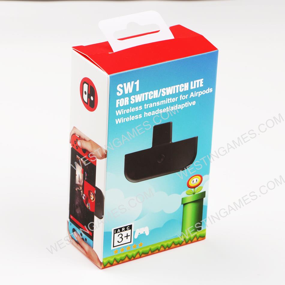 Wireless transmitter headset adapter to airpods for switch