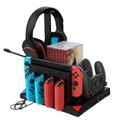 New Multifunctional Cooling Stand with Discs Slot and Controller Charging Adapter for switch - black