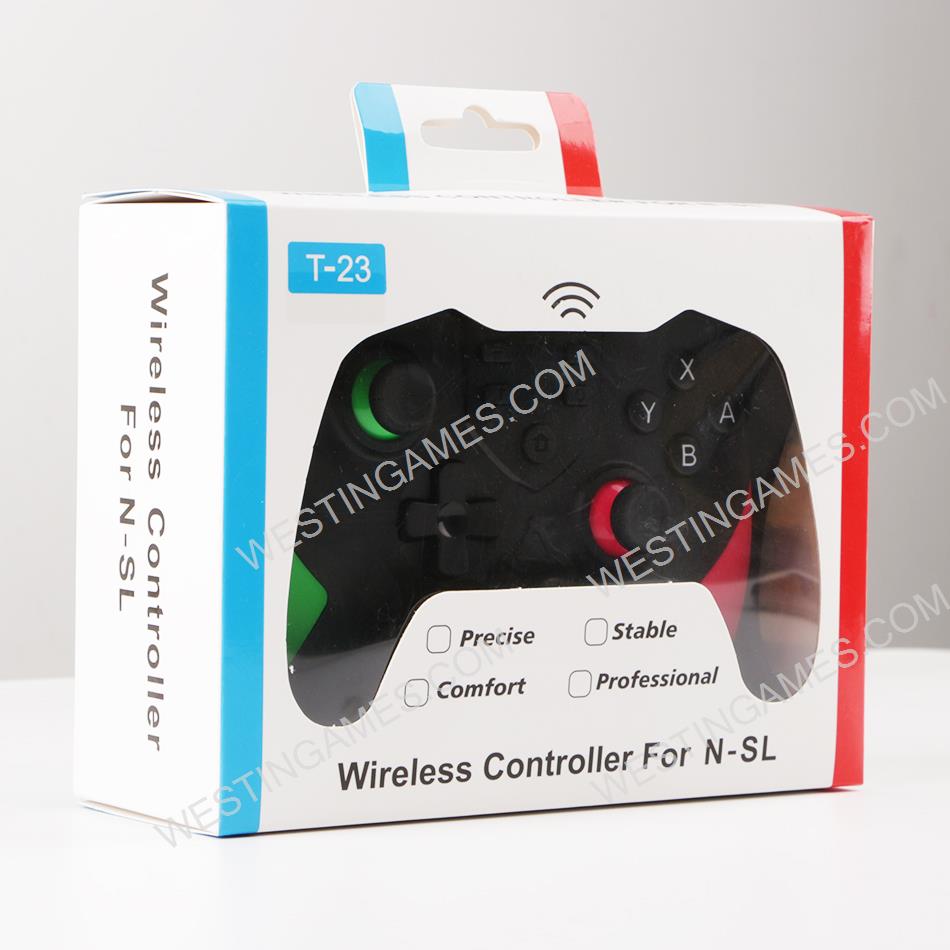 T23 Wireless Bluetooth Pro Gamepad Controller with Rear Button and 6 Axis for Switch - Green Pink