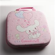 Square Hard Carrying Case Travel Pouch Bag for switch Ring Fit- pink laurel dog theme