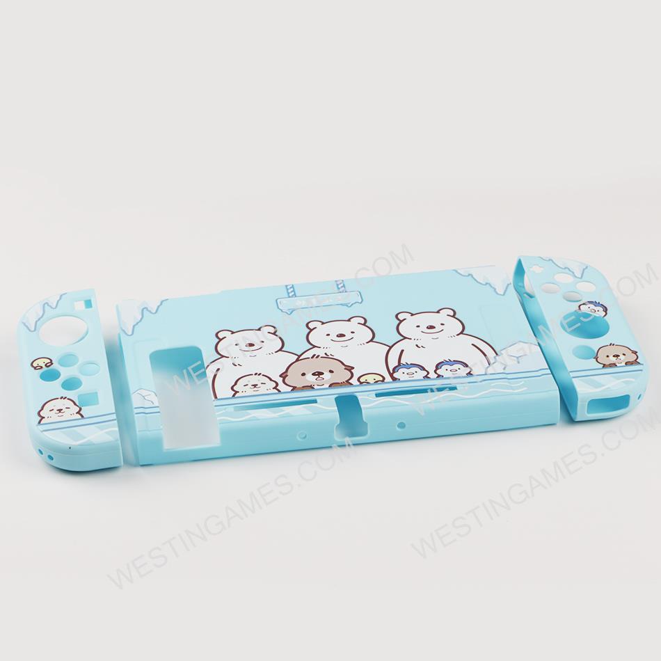 Soft TPU Grip Case and Ergonomic Shock-Absorption Cover for Switch Polar Bears