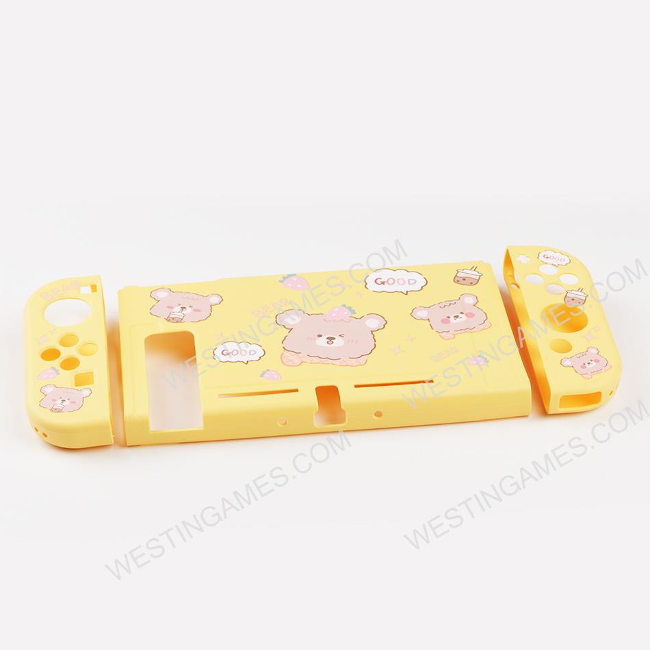 Soft TPU Grip Case and Ergonomic Shock-Absorption Cover for Switch Cut Bear