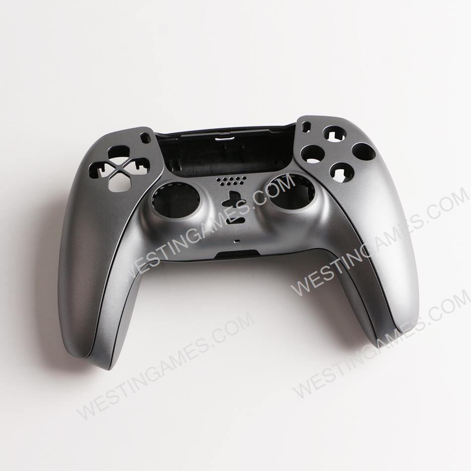 Replacement Top and Bottom Housing Shell Case for Playstation 5 PS5 Controller - Steel Black