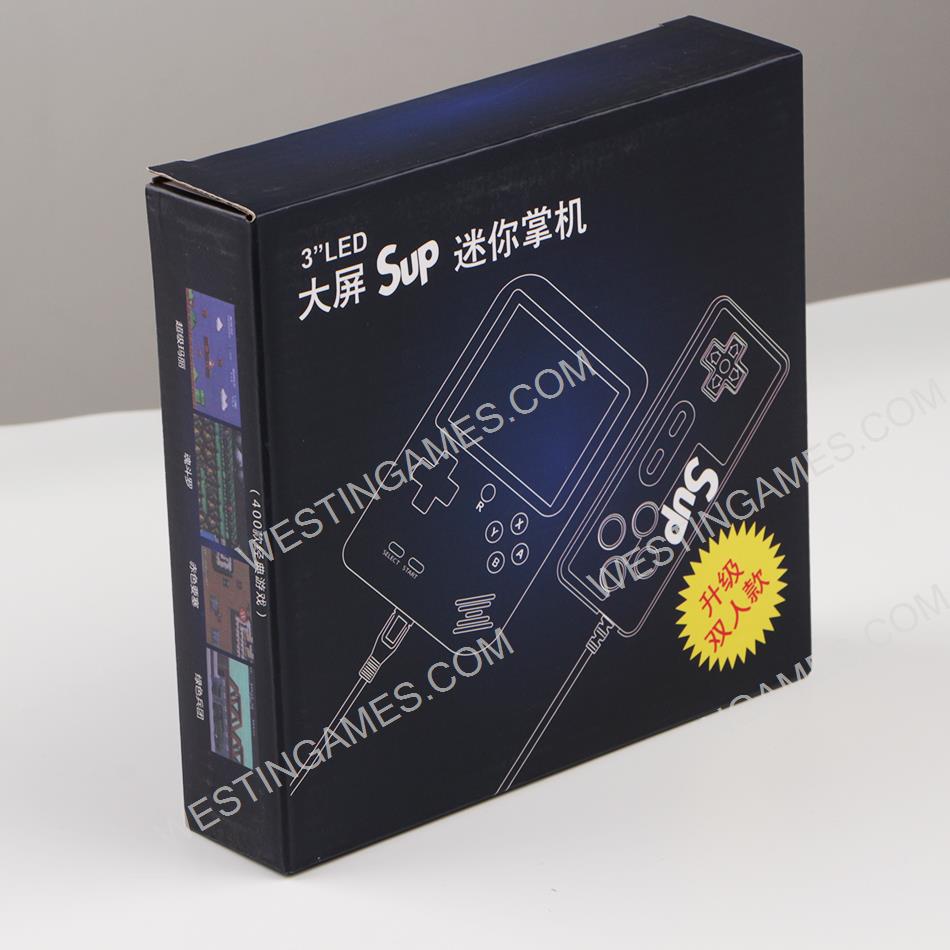SUP FC-3 Inch screen Built-in 400 Games Retro TV Handheld Game Box Console double Players - Red 02