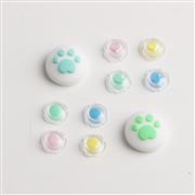 Cut Cat Paw Thumb Grips Analog Caps with lovely D-pad and ABXY Key Button For switch - Green and Blue 02