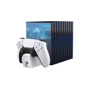 Wireless controller single charger with CD storage rack for PS5 - White 02