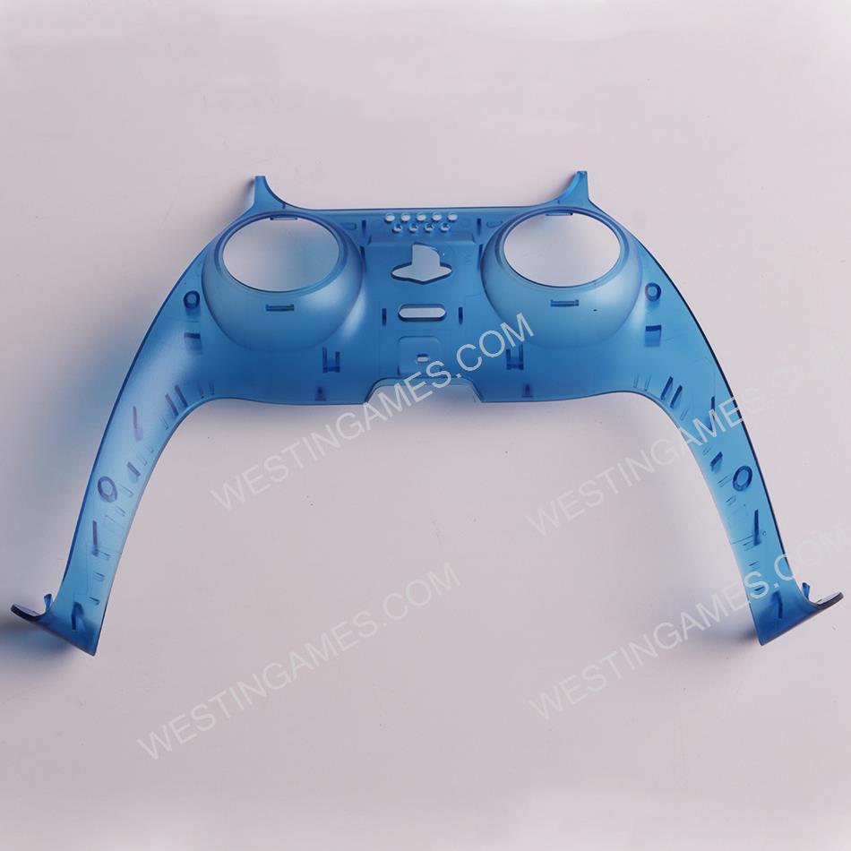 Decorative Strip Handle PC Shell Cover For PS5 Gamepad Controller - Clear Blue