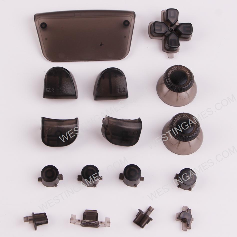 Complete Button Keys for PS5 Controller Accessories 16pc Set - Clear Black