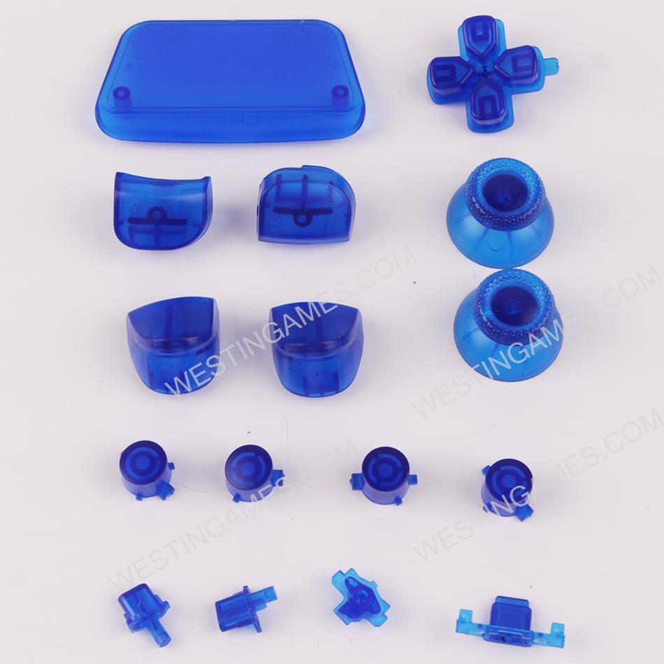Complete Button Keys V1.0 for PS5 Controller Accessories 16pc Set - Clear Blue