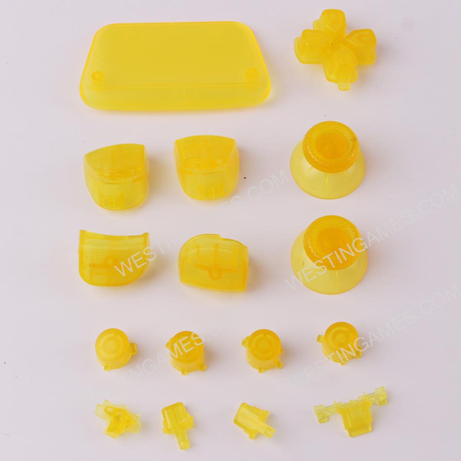 Complete Button Keys for PS5 Controller Accessories 16pc Set - Clear Yellow