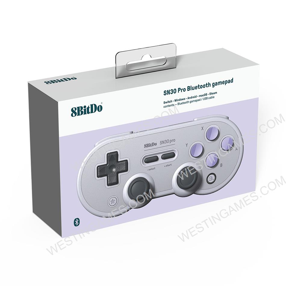 New 8bitdo SN30 Pro Bluetooth Wireless Gamepad Controller Purple Button for Android IOS MacOS PC and Switch