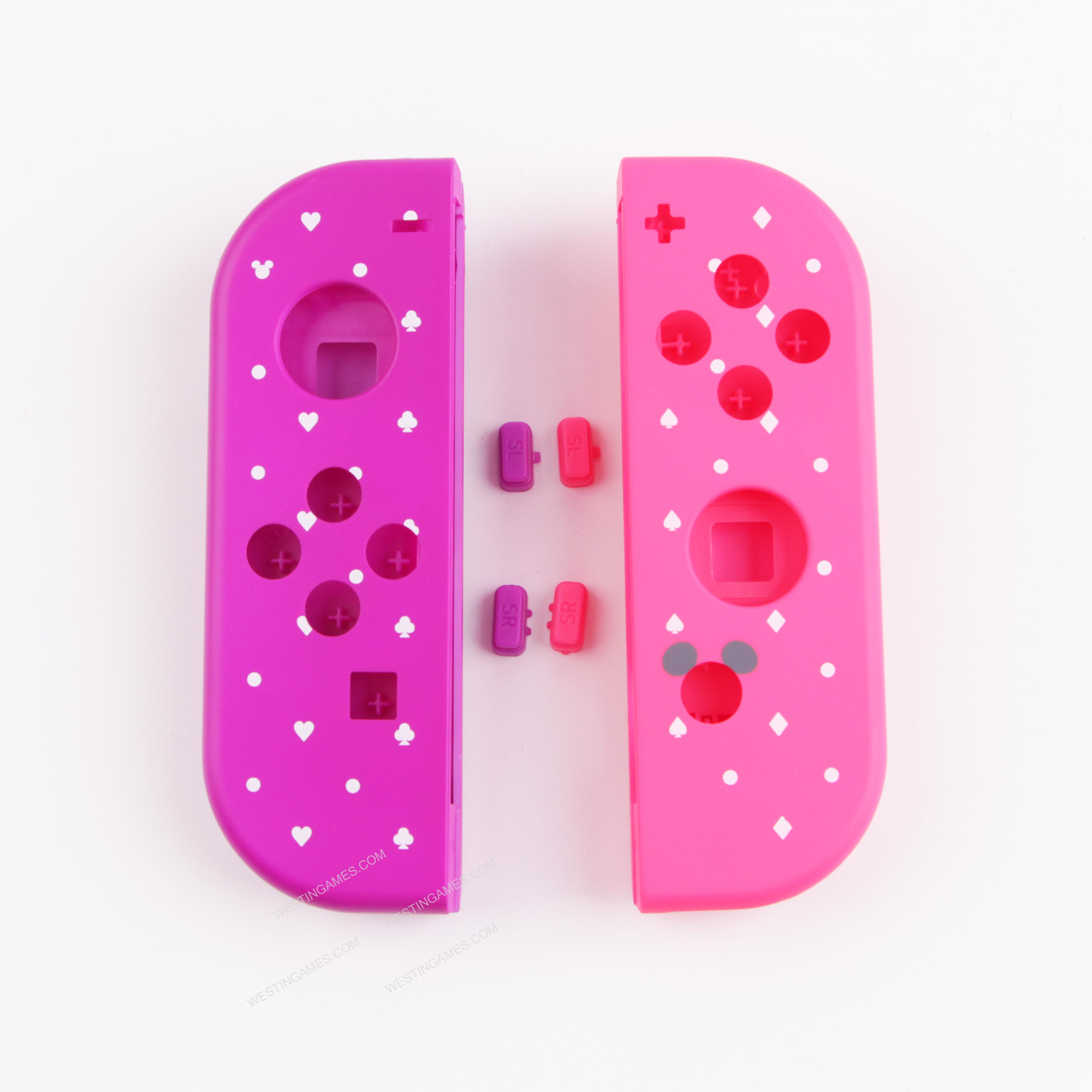 Left and Right Housing Cover Case with SL SR Button Set for Switch Joy-con DISNEY Pink and Purple