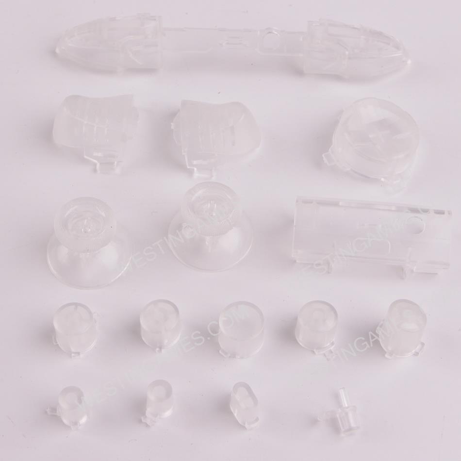 Full Set Dpad ABXY Grips Stick Bumpers Triggers Buttons Replacement for Xbox Series S/X Controller - Clear