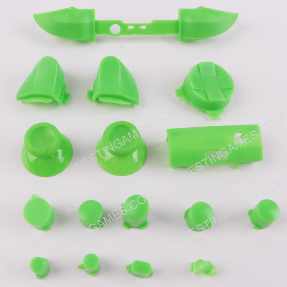 Full Set Dpad ABXY Grips Stick Bumpers Triggers Buttons Replacement for Xbox Series S/X Controller - Green