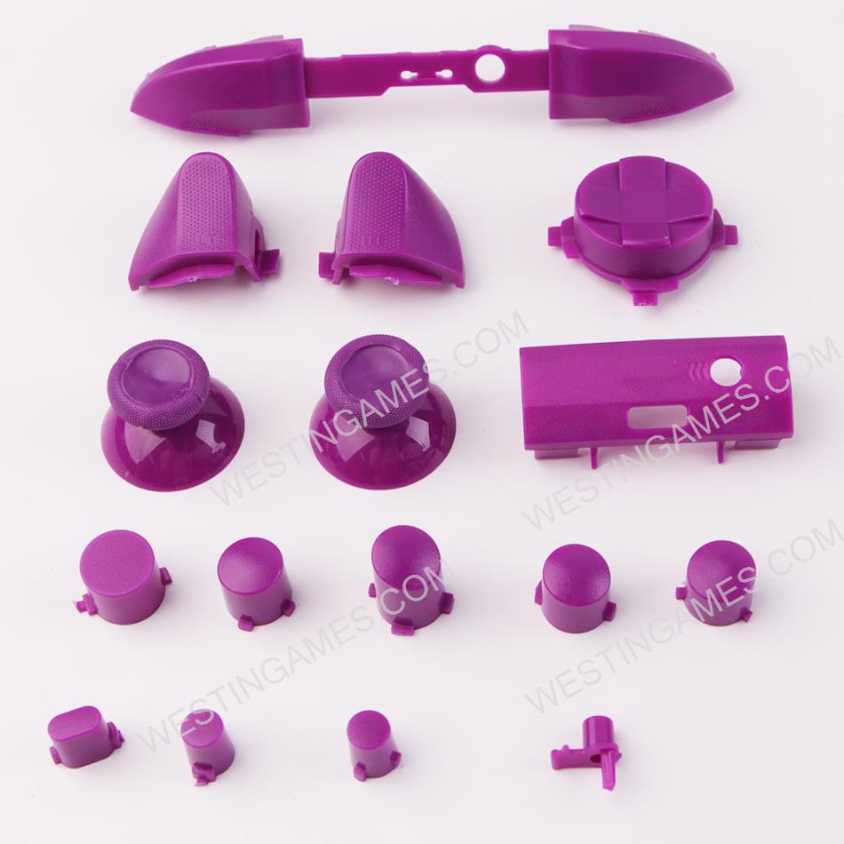 Full Set Dpad ABXY Grips Stick Bumpers Triggers Buttons Replacement for Xbox Series S/X Controller - Purple