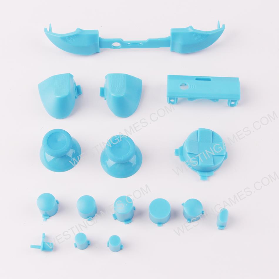 Full Set Dpad ABXY Grips Stick Bumpers Triggers Buttons Replacement for Xbox Series S/X Controller - Light Blue