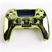 Replacement Mirror Chrome Top and Bottom Housing Shell Case for Playstation 5 PS5 Controller -  Green