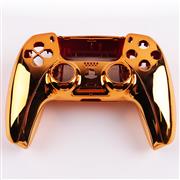 Replacement Mirror Chrome Top and Bottom Housing Shell Case for Playstation 5 PS5 Controller - Orangen