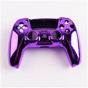 Replacement Mirror Chrome Top and Bottom Housing Shell Case for Playstation 5 PS5 Controller - Purple