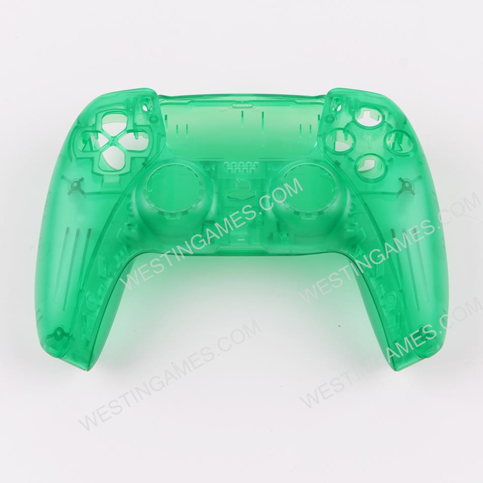 Replacement Top and Bottom Housing Shell Case for Playstation 5 PS5 Controller - Clear Green