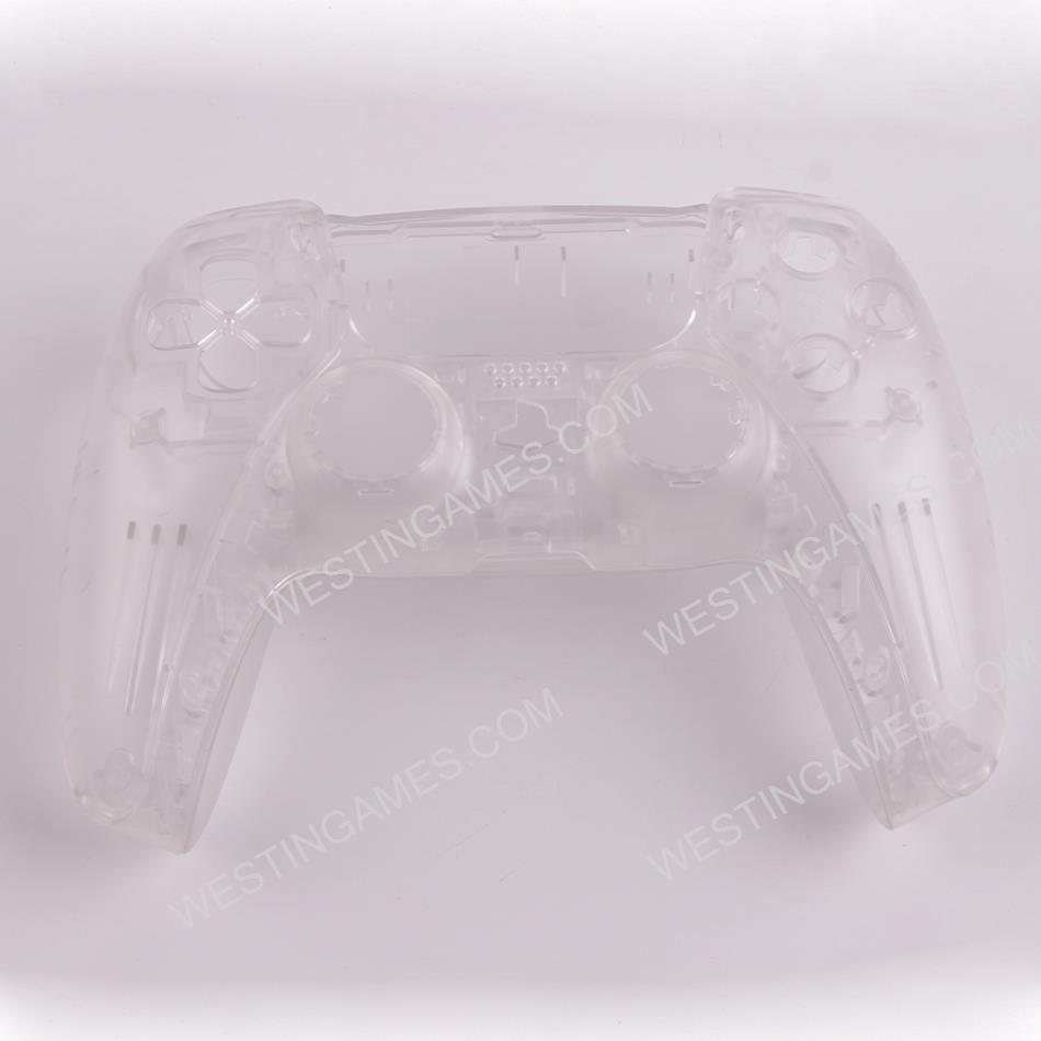 Replacement Transparent Top and Bottom Housing Shell Case for Playstation 5 PS5 Controller -  Clear
