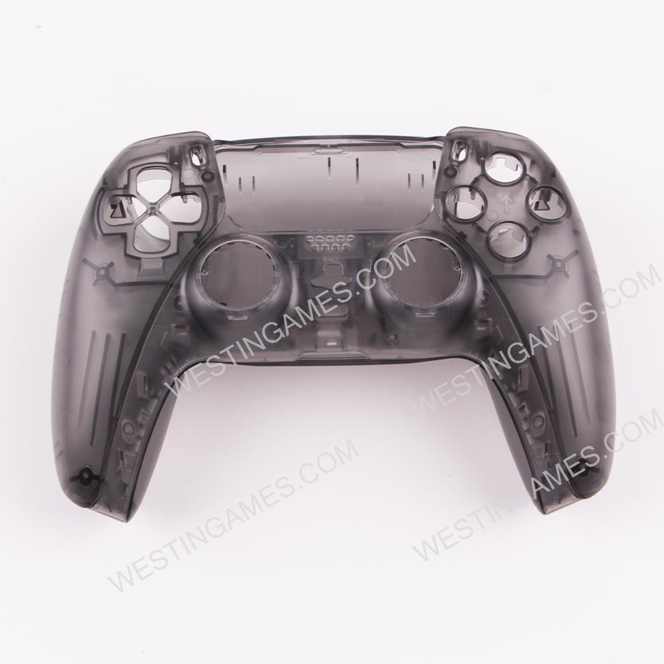Replacement Top and Bottom Housing Shell Case for Playstation 5 PS5 Controller - Clear Black