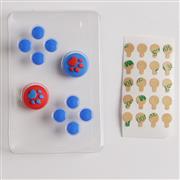 4in1 Mario Thumb Grips Analog Caps Silicone with ABXY Button Grip For Switch - Blue and Red 02