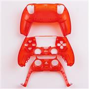 Replacement Transparent Top and Bottom Housing Shell Case for Playstation 5 PS5 Controller -  Clear Red 03