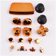 Mirror Chrome Complete Button Keys for PS5 Controller Accessories 16pc Set - Orange