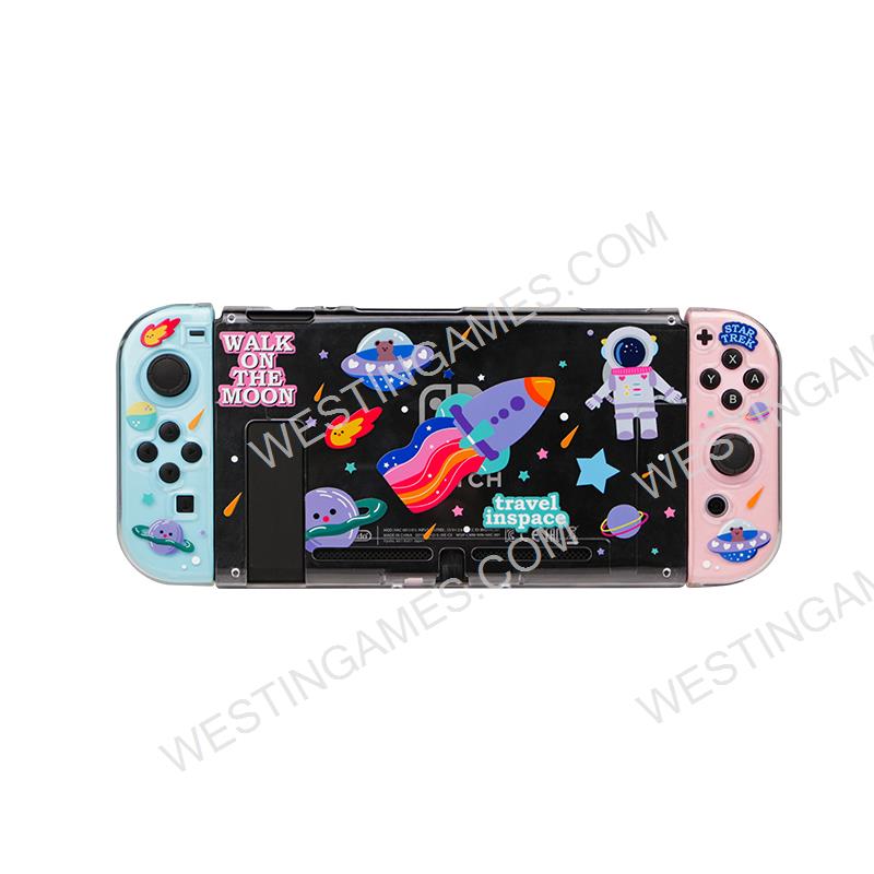 Soft Clear TPU+PC Grip Case and Ergonomic Shock-Absorption Cover for Switch Travel in space