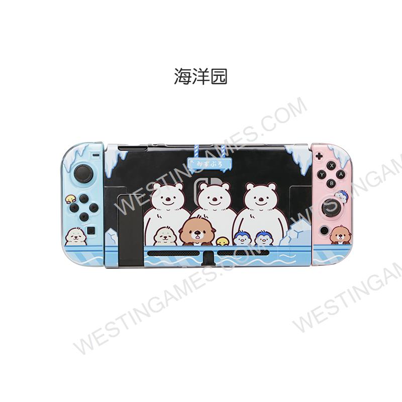 Soft Clear TPU+PC Grip Case and Ergonomic Shock-Absorption Cover for Switch Polar Bears