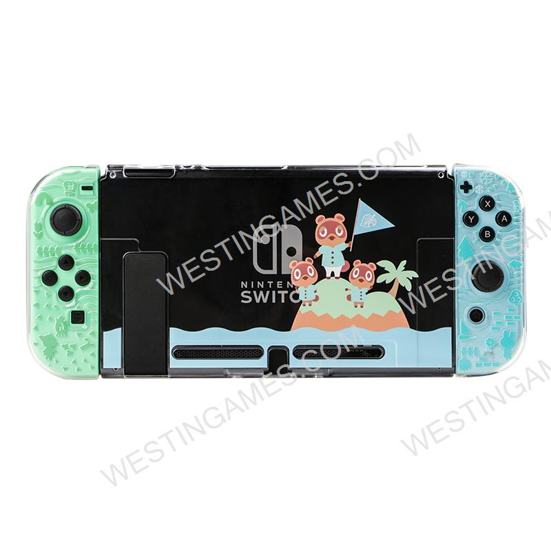Soft Clear TPU+PC Grip Case and Ergonomic Shock-Absorption Cover for Switch Animal Crossing